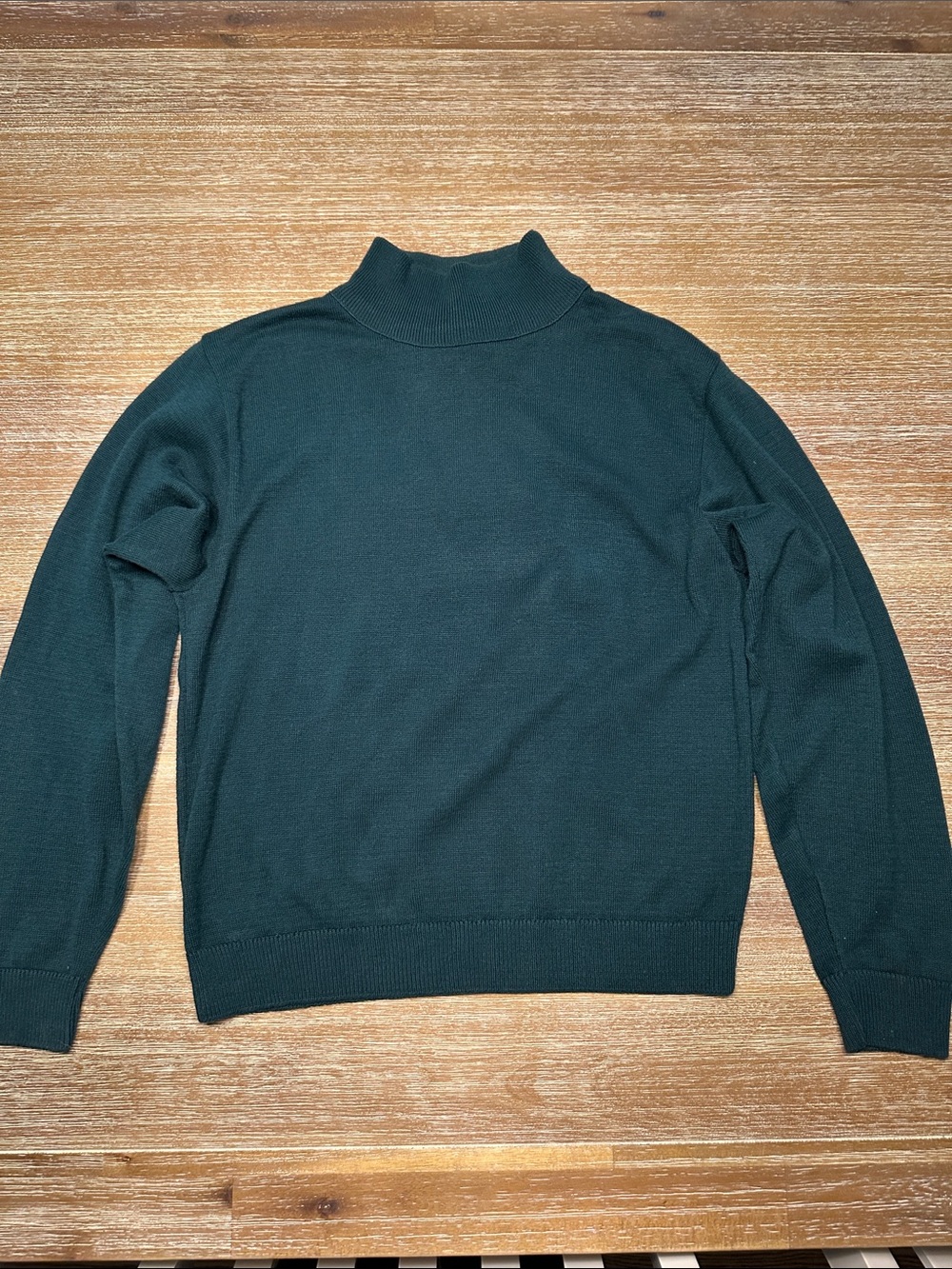 VTG Pendleton Forest Green Sweater S Petite 100% Cotton Minimalist Cabincore